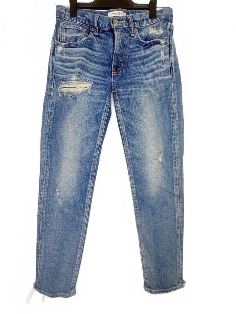 Moussy Vintage Hammond Cropped Skinny Jeans Distressed High Rise Denim Size 26